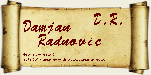 Damjan Radnović vizit kartica